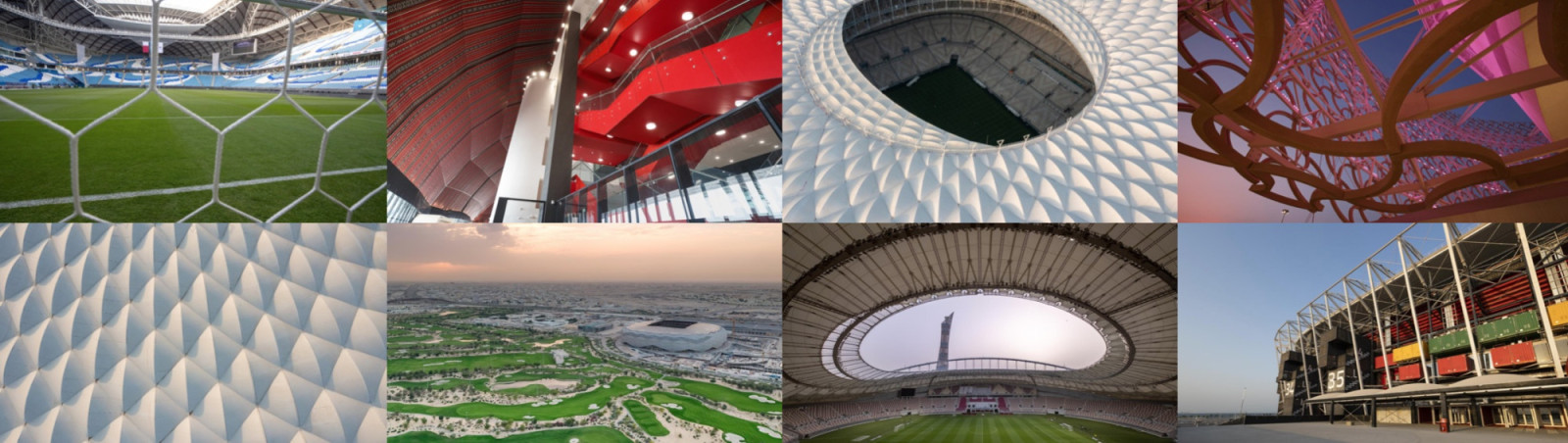 Katar FIFA Dünya Kupası 2022 Stadyumlarının olduğu resim kolajı