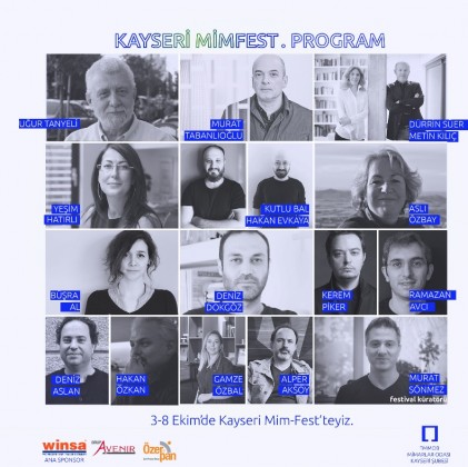 Kayseri Mimarlık Festivali 3 - 8 Ekim programı duyuru afişi